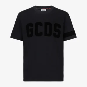 GCDS LOGO VELVET T-SHIRT