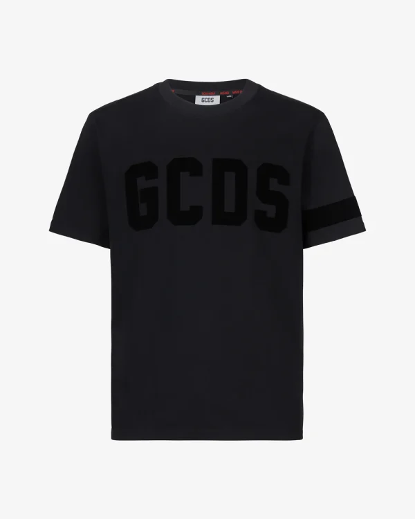 GCDS LOGO VELVET T-SHIRT