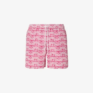 ALL OVER WAVED LOGO PRINT SWIM SHORTS